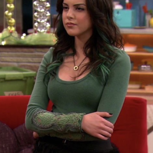 Free People Green Crafty Cuff thermal top ASO Jade West from Victorious - Picture 1 of 2